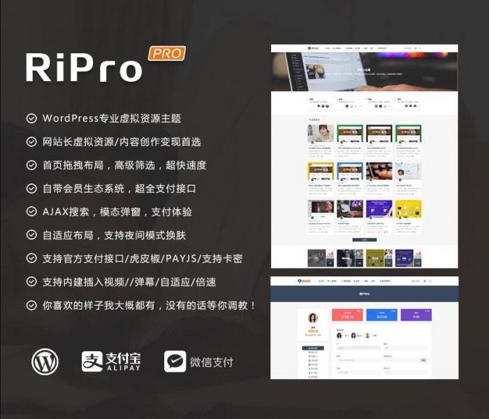 RIPro主题 v7.2 免授权修复后门完美版-怒飚资源网